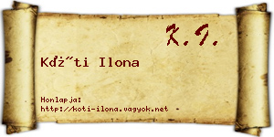 Kóti Ilona névjegykártya