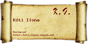 Kóti Ilona névjegykártya