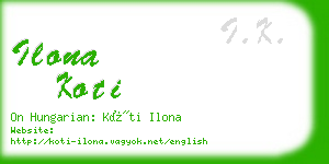 ilona koti business card